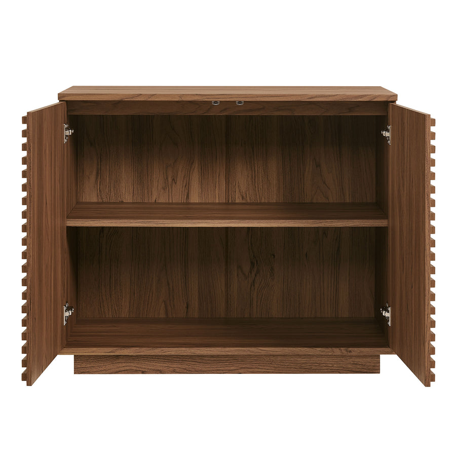 Vera 2-Door Fluted Accent Cabinet in Walnut