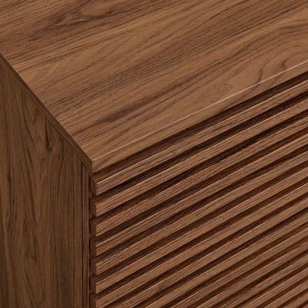 Render 2-Door Fluted Accent Cabinet in Walnut