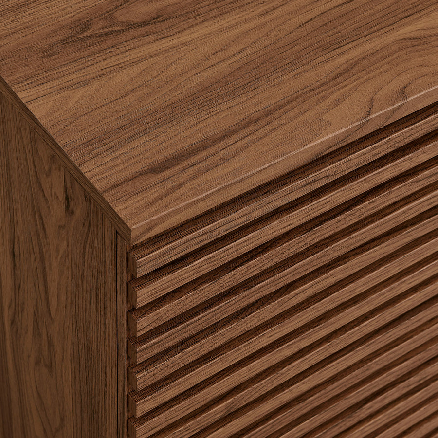 Vera 2-Door Fluted Accent Cabinet in Walnut