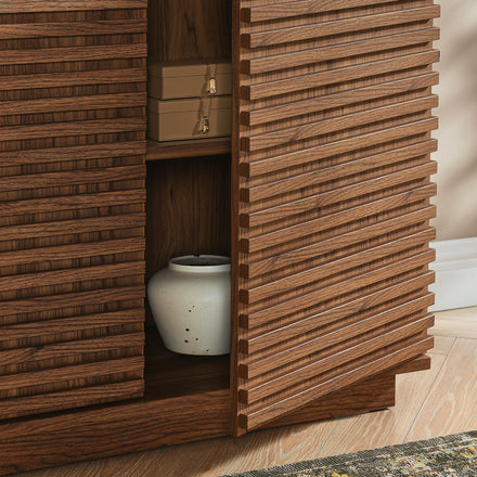Render 2-Door Fluted Accent Cabinet in Walnut