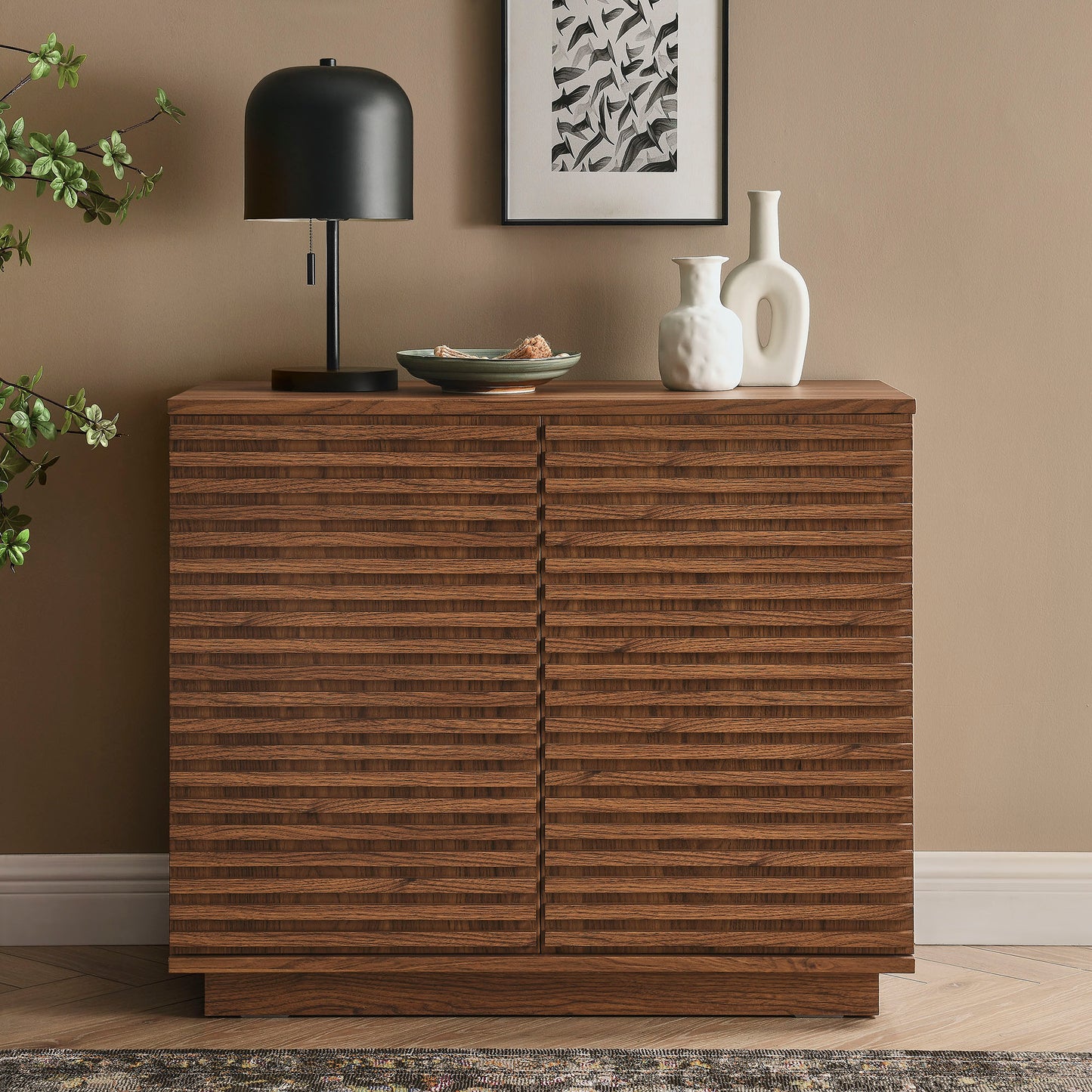 Render 2-Door Fluted Accent Cabinet by Furniture for America