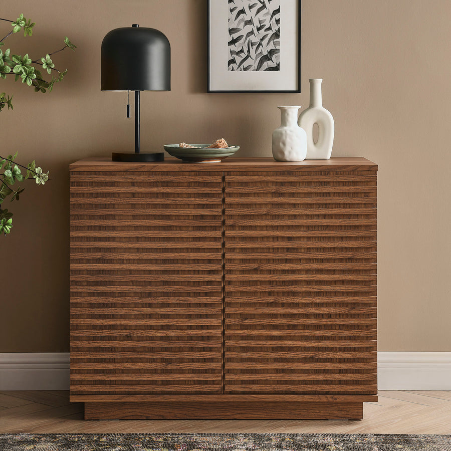 Vera 2-Door Fluted Accent Cabinet in Walnut