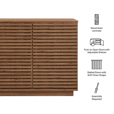 Render 2-Door Fluted Accent Cabinet in Walnut