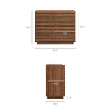 Vera 2-Door Fluted Accent Cabinet in Walnut