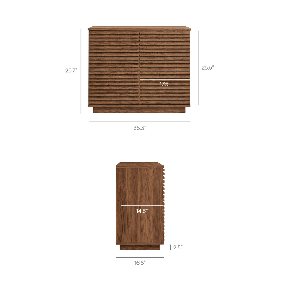 Vera 2-Door Fluted Accent Cabinet in Walnut
