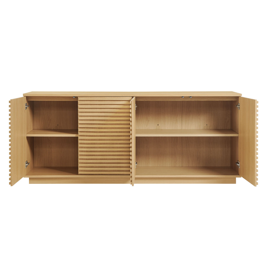 Vera 4-Door Fluted Sideboard Cabinet TV Stand in Oak