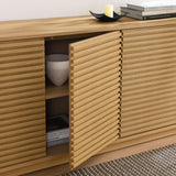 Vera 4-Door Fluted Sideboard Cabinet TV Stand in Oak