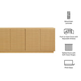 Vera 4-Door Fluted Sideboard Cabinet TV Stand in Oak