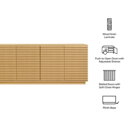 Render 4-Door Fluted Sideboard Cabinet TV Stand by Furniture for America