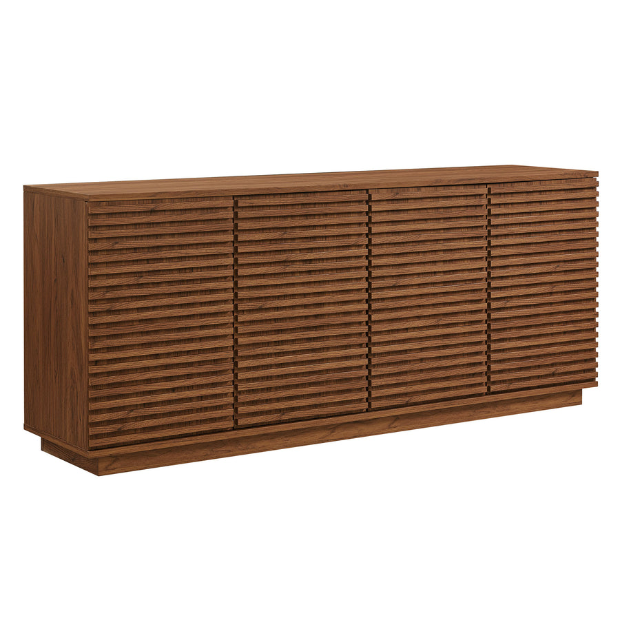 Vera 4-Door Fluted Sideboard Cabinet TV Stand in Walnut