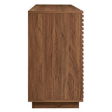 Vera 4-Door Fluted Sideboard Cabinet TV Stand in Walnut