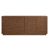 Vera 4-Door Fluted Sideboard Cabinet TV Stand in Walnut