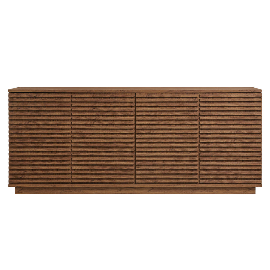 Vera 4-Door Fluted Sideboard Cabinet TV Stand in Walnut