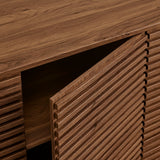 Vera 4-Door Fluted Sideboard Cabinet TV Stand in Walnut