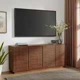 Vera 4-Door Fluted Sideboard Cabinet TV Stand in Walnut