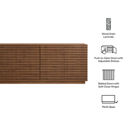 Render 4-Door Fluted Sideboard Cabinet TV Stand by Furniture for America