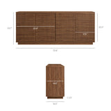 Vera 4-Door Fluted Sideboard Cabinet TV Stand in Walnut
