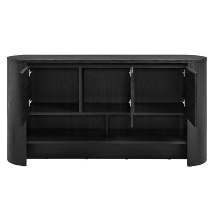Duval 62 Inch Oval Sideboard in Black