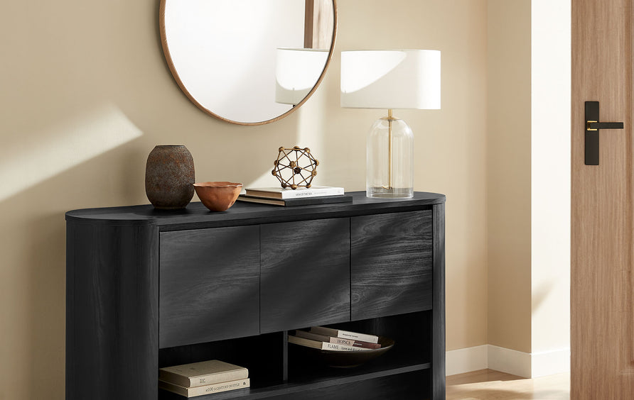 Laurel 62 Inch Oval Sideboard in Black