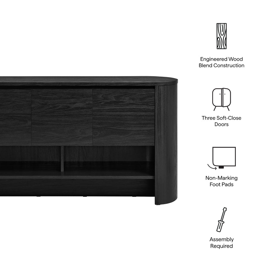 Laurel 62 Inch Oval Sideboard in Black