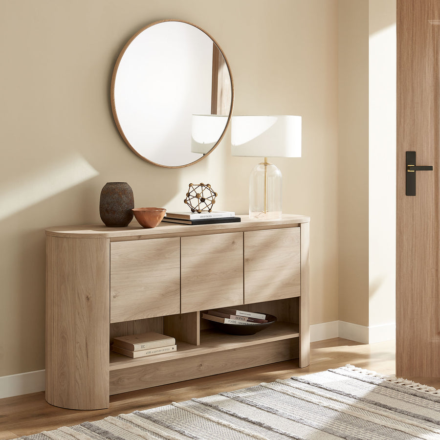 Laurel 62 Inch Oval Sideboard in Light Oak