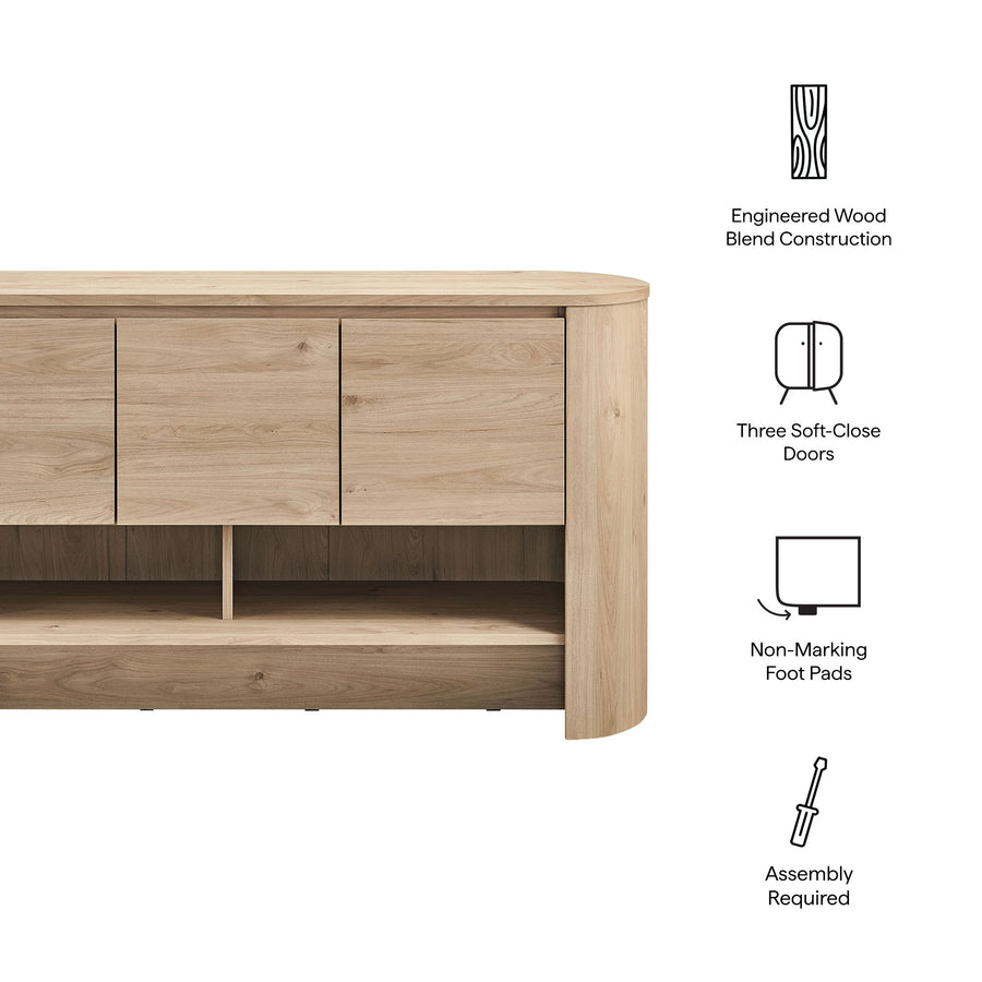 Laurel 62 Inch Oval Sideboard in Light Oak