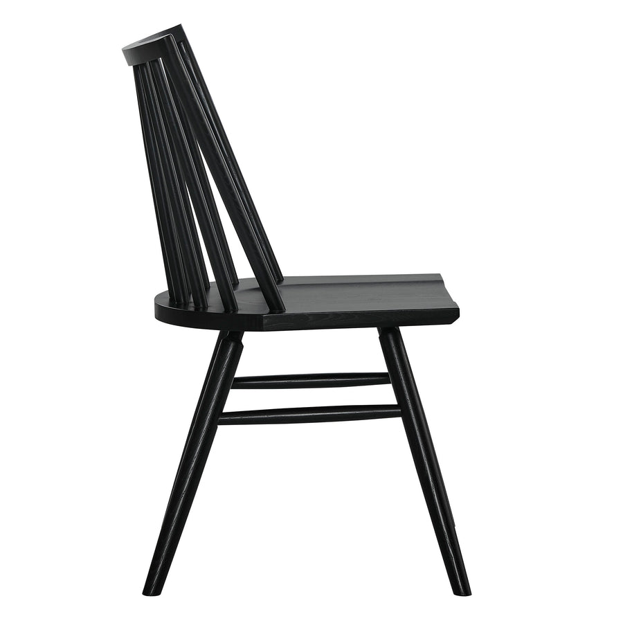 Wynne Spindle Back Dining Side Chairs Set of 2 in Black
