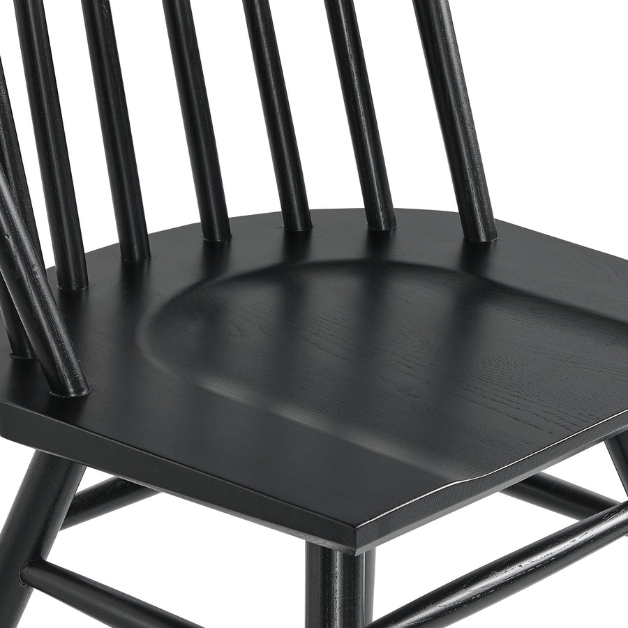 Wynne Spindle Back Dining Side Chairs Set of 2 in Black