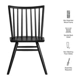 Wynne Spindle Back Dining Side Chairs Set of 2 in Black