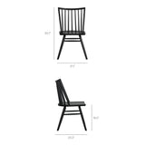 Wynne Spindle Back Dining Side Chairs Set of 2 in Black