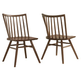 Wynne Spindle Back Dining Side Chairs Set of 2 in Walnut