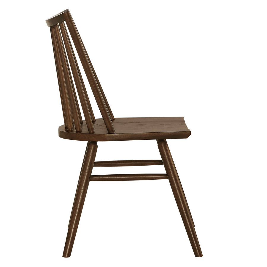 Wynne Spindle Back Dining Side Chairs Set of 2 in Walnut
