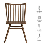 Wynne Spindle Back Dining Side Chairs Set of 2 in Walnut