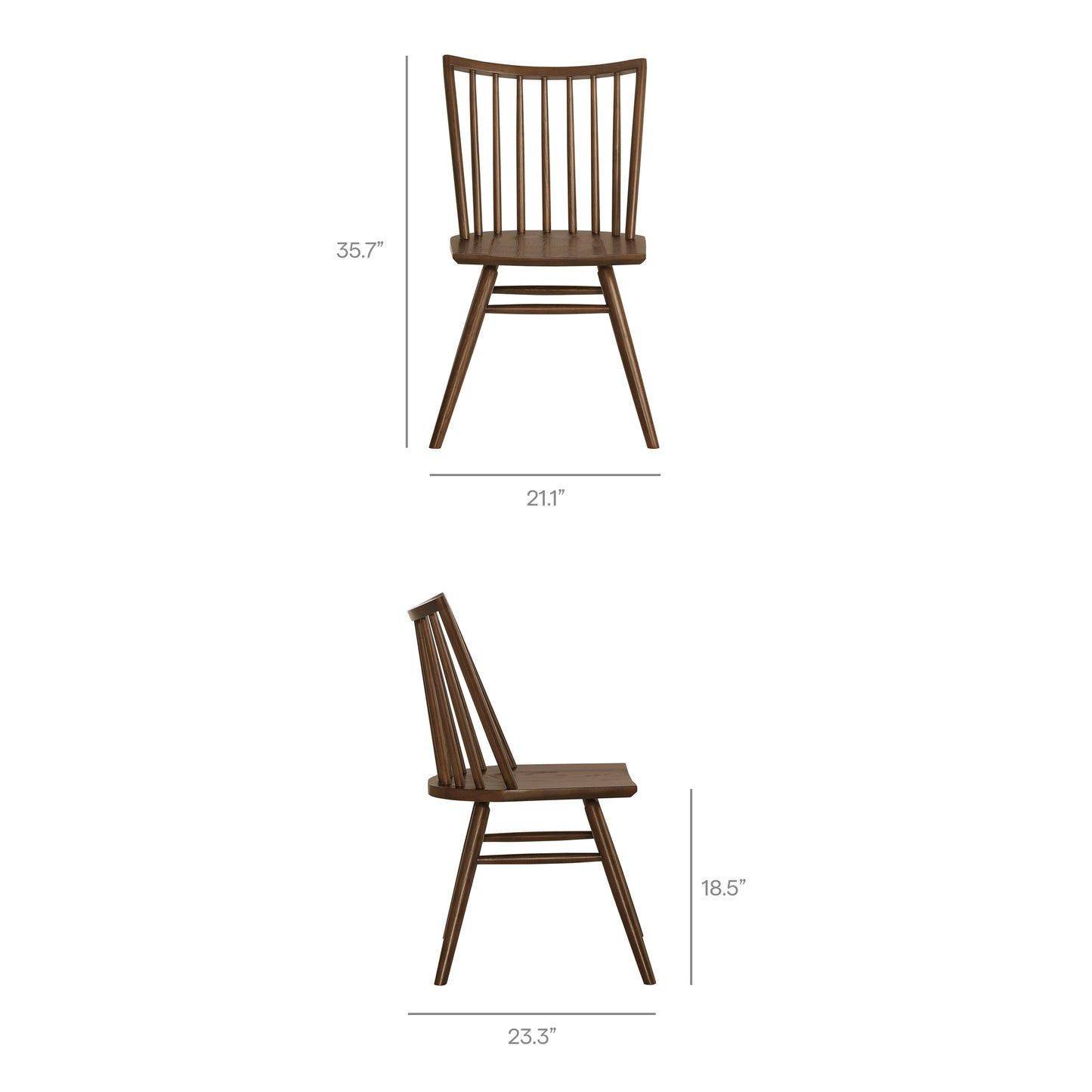Wynne Spindle Back Dining Side Chairs Set of 2 in Walnut