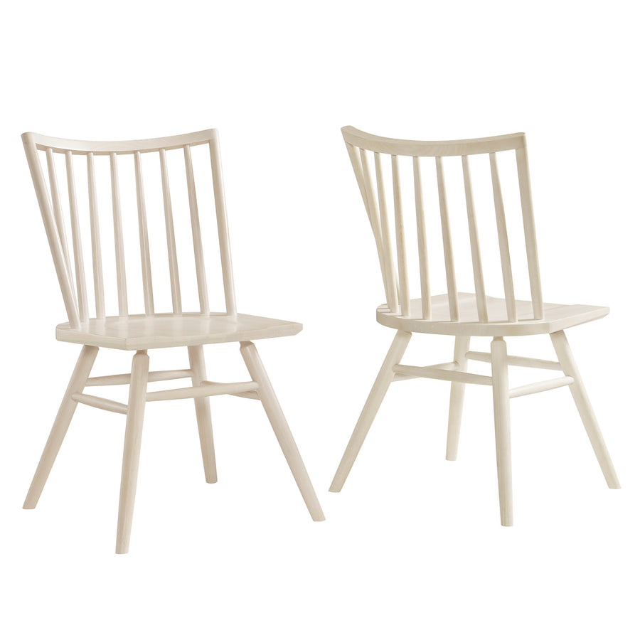 Wynne Spindle Back Dining Side Chairs Set of 2 in White Wash