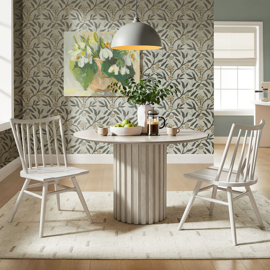 Wynne Spindle Back Dining Side Chairs Set of 2 in White Wash