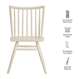 Wynne Spindle Back Dining Side Chairs Set of 2 in White Wash