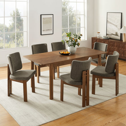 Alba 7-Piece Dining Set in Walnut Taupe