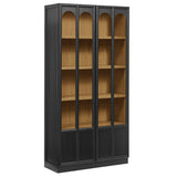 Giselle Solid Wood and Glass Display Cabinet in Black Oak