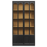 Giselle Solid Wood and Glass Display Cabinet in Black Oak
