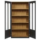 Giselle Solid Wood and Glass Display Cabinet in Black Oak