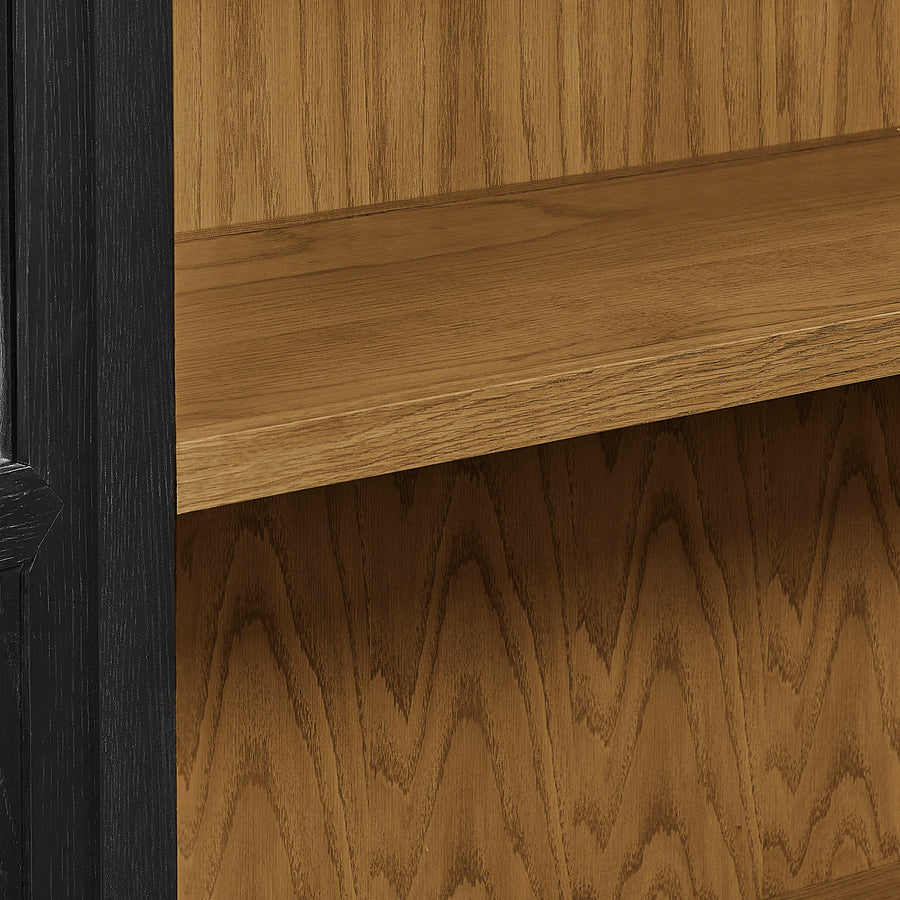 Giselle Solid Wood and Glass Display Cabinet in Black Oak