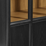 Giselle Solid Wood and Glass Display Cabinet in Black Oak