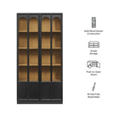 Giselle Solid Wood and Glass Display Cabinet in Black Oak