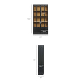Giselle Solid Wood and Glass Display Cabinet in Black Oak