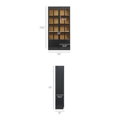 Anwen Solid Wood and Glass Display Cabinet by Furniture for America