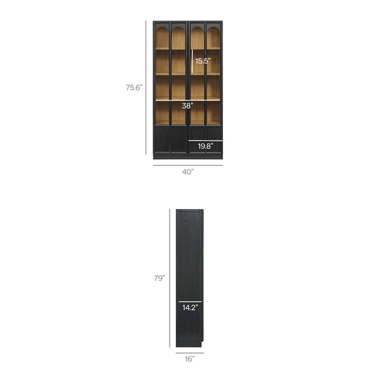 Anwen Solid Wood and Glass Display Cabinet by Furniture for America