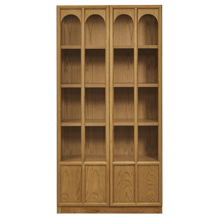 Anwen Solid Wood and Glass Display Cabinet in Oak