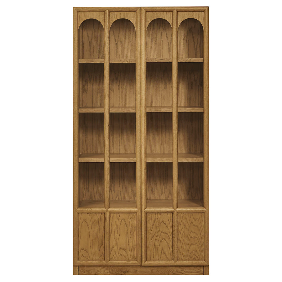 Giselle Solid Wood and Glass Display Cabinet in Oak