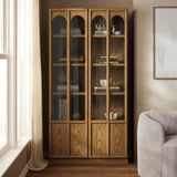 Giselle Solid Wood and Glass Display Cabinet in Oak